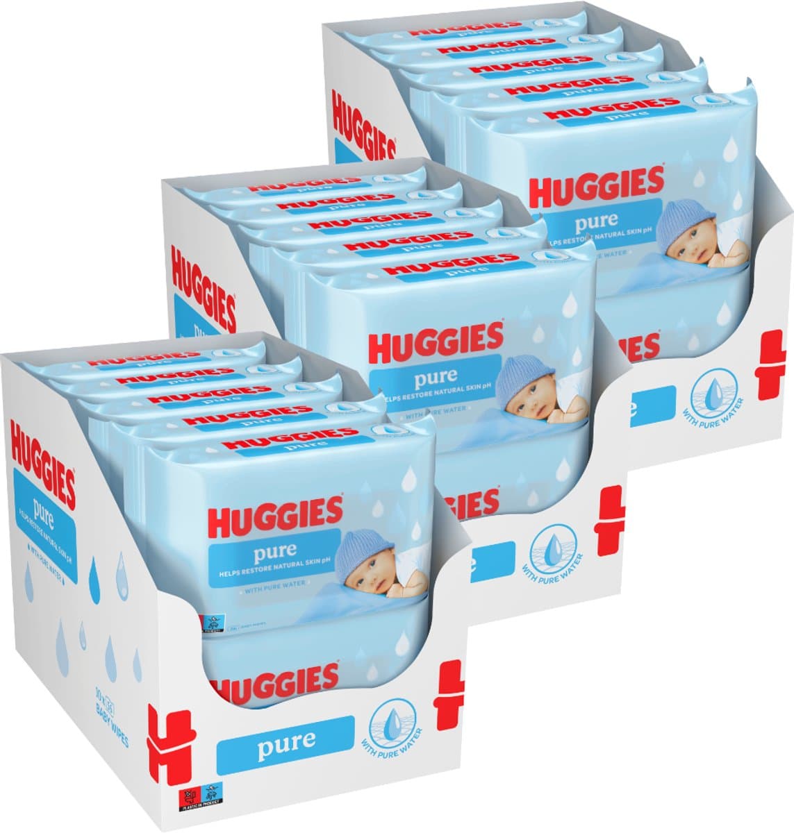 Huggies - Pure - Billendoekjes - 1680 babydoekjes - 30 x 56