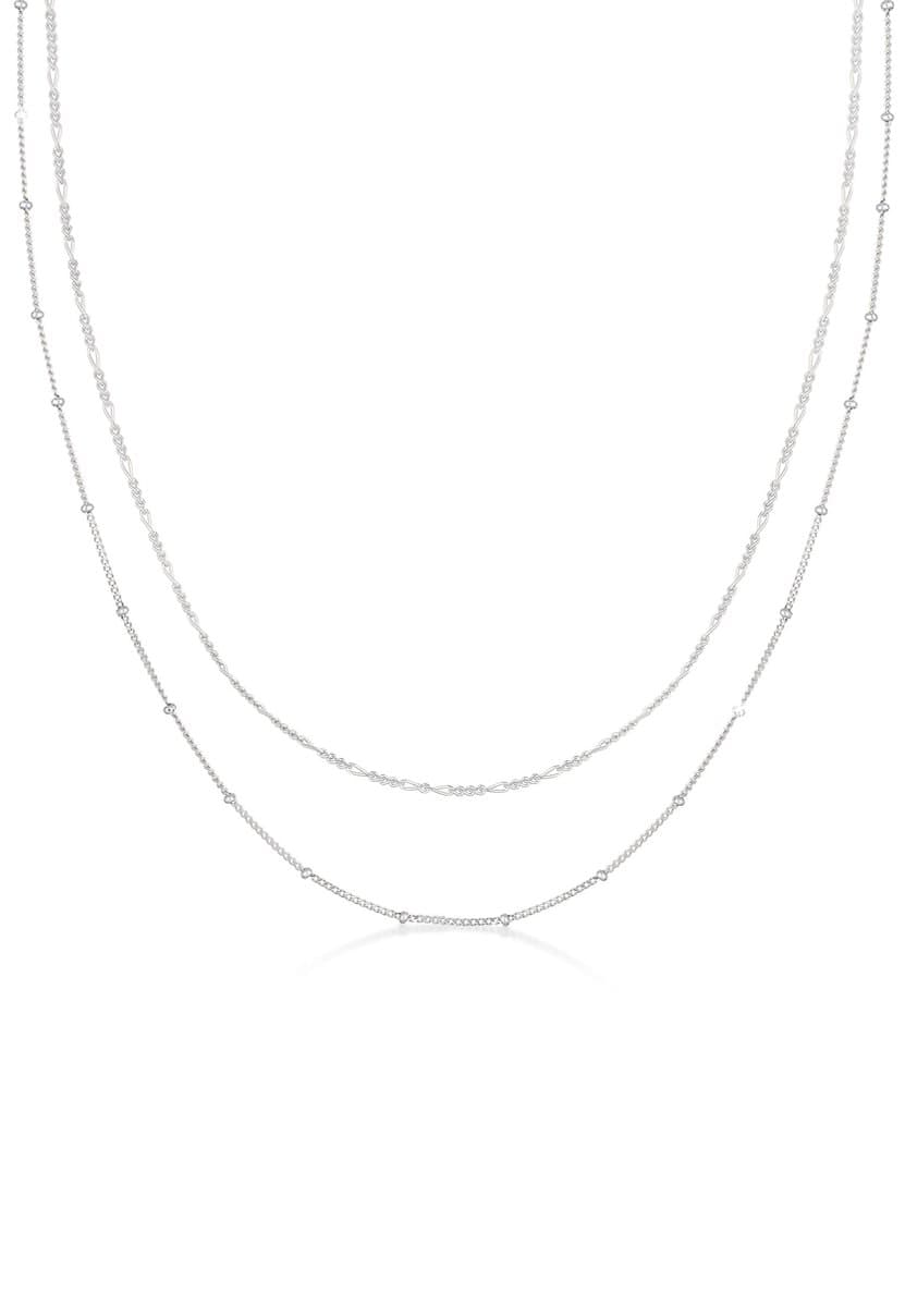 Elli - Halsketting - Dames Basic Filigraan Ketting Figaro in 925 Sterling Zilver Verguld - Dames