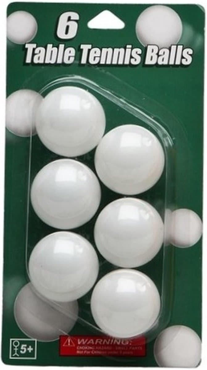 Speelgoed tafeltennis balletjes wit 6x stuks - ballen