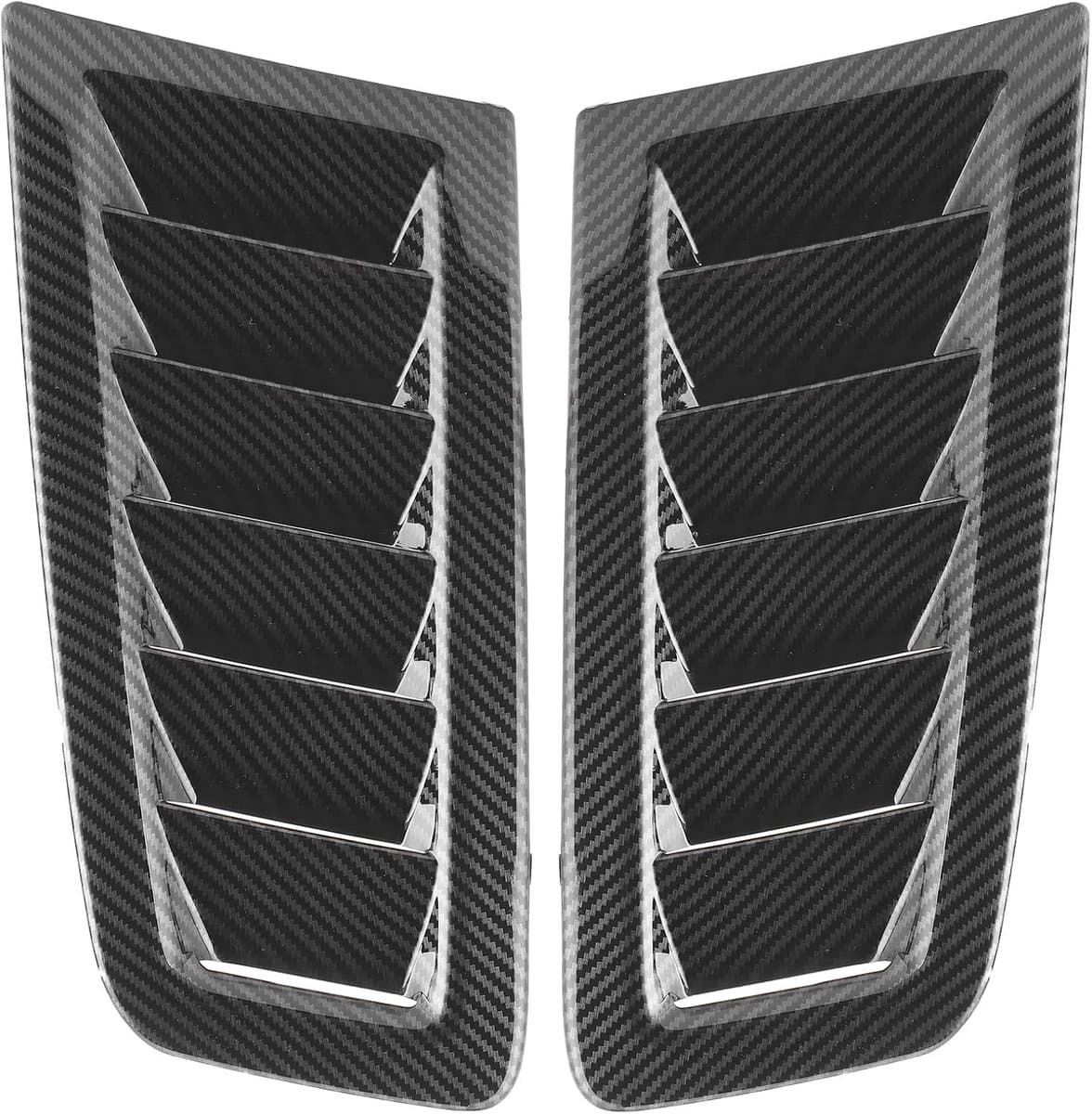 SnelShoppen - 2 Stuks ABS Universele Motorhuif Ventilatie, Luchtinlaat Schop, Turbo Motorkap Ventilatie Deksel voor Focus RS MK2 Stijl (Carbon Fiber)