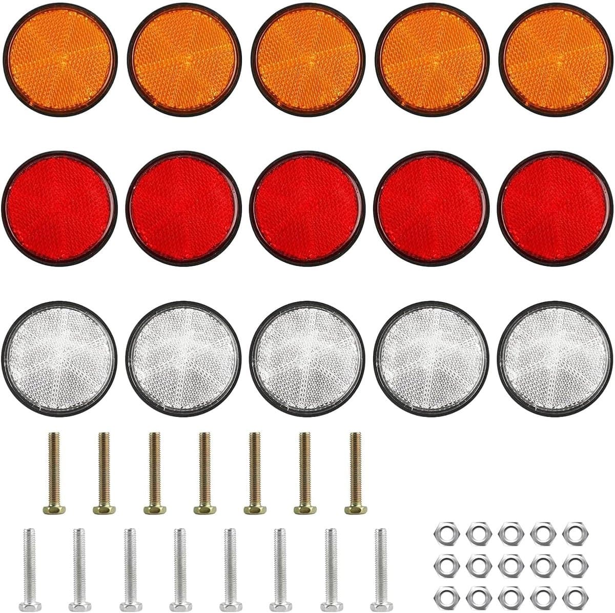 SnelShoppen - 15pcs Cat Eye Reflectors 58mm Ronde Reflector, Waterproof Reflectoren voor Auto's, Trucks, Caravans, Tractoren, Verhoogde Zichtbaarheid