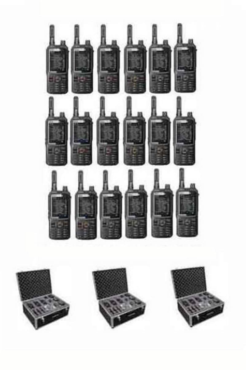 Set van 18 Inrico T320 V2 4G LTE Zello Portofoon, GPS, Wifi met koffer