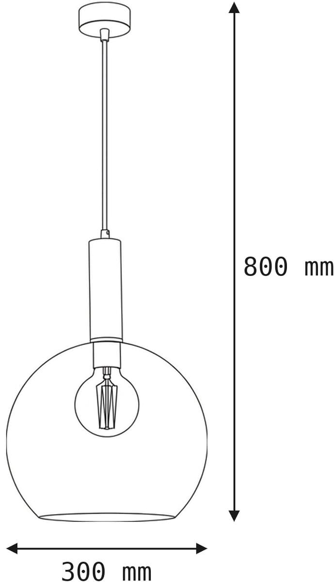 Licht-Erlebnisse - Lysitos - Hanglamp - E27 - van - Metaal glas - in - Wit transparant