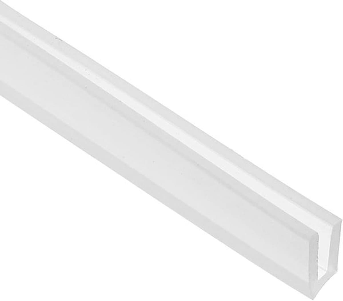 U-profielrand, 4 m plaatmetalen randbeschermer, rubberen randband, luchtdichte afdichtstrip voor panelen, autodeuren, stalen platen en tafelhoeken, 1 cm breed x 0,08 cm hoog, transparant