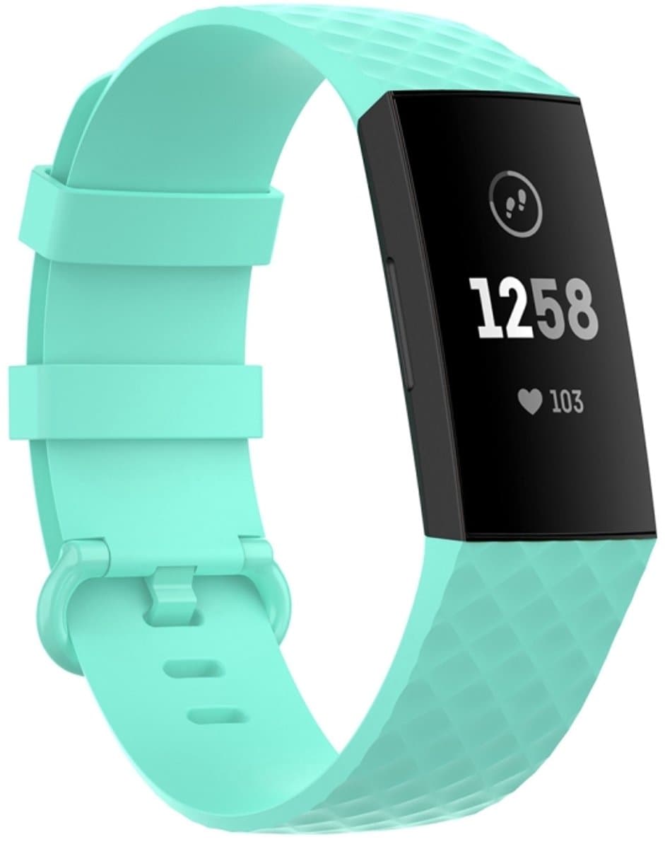 18mm zilverkleurige gesp TPU polsband horlogeband voor Fitbit Charge 4 / Charge 3 / Charge 3 SE (groen)