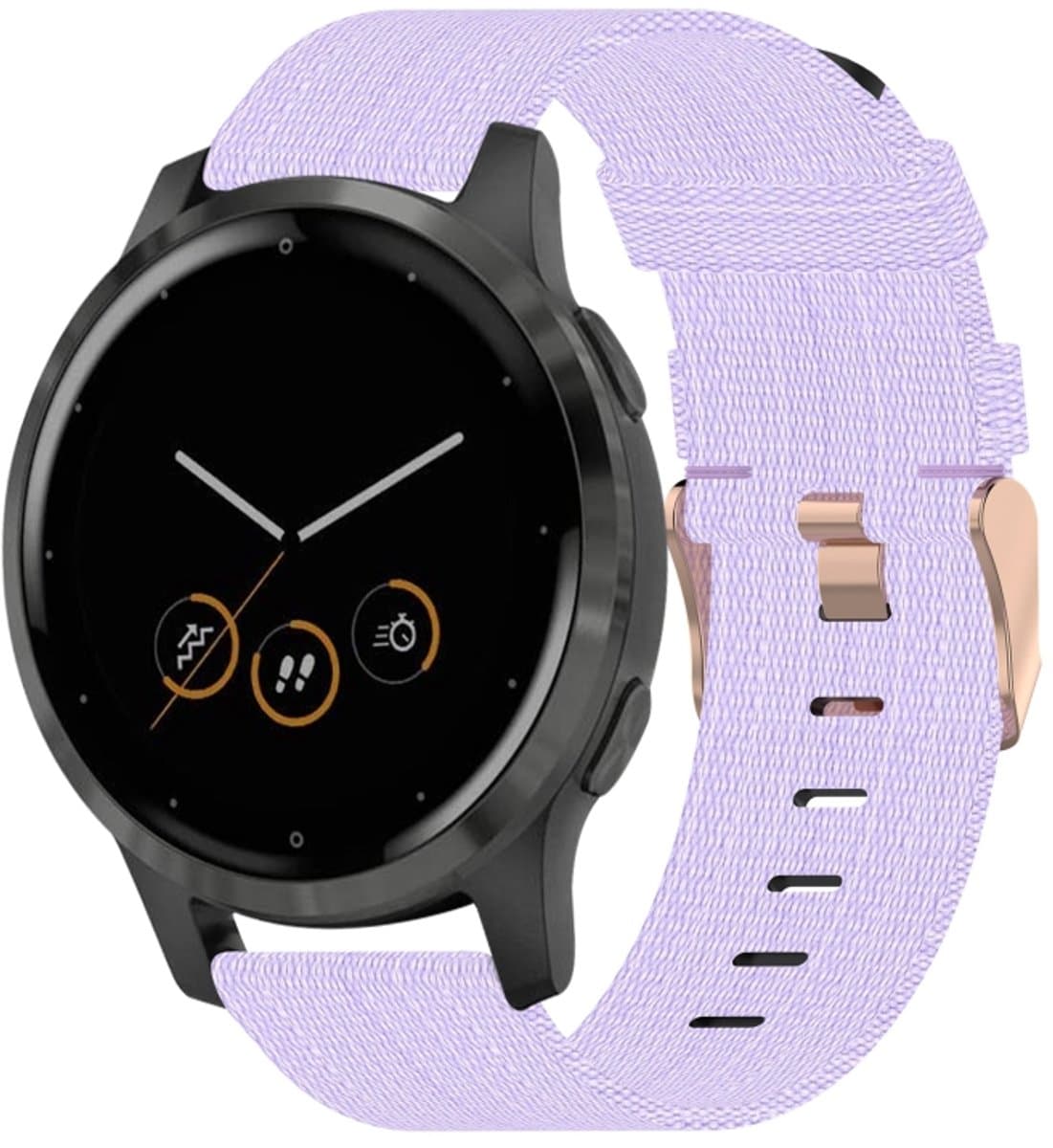 Voor Garmin Vivoactive 4S 18mm nylon geweven horlogeband (lichtpaars)