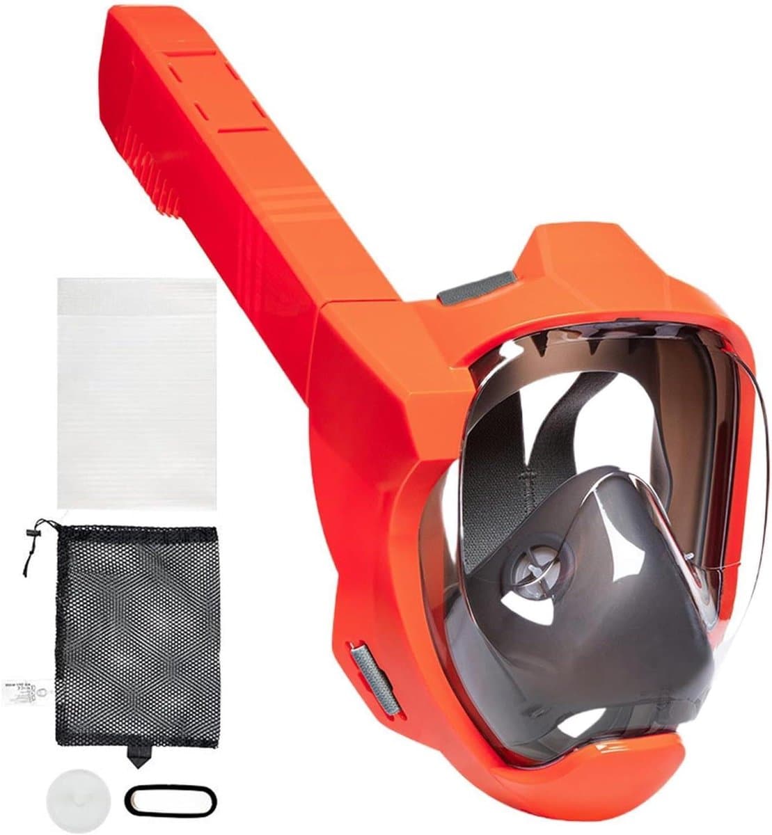 Snorkelmasker Volwassenen - Full Face Masker - Onderwater Zwemmen - Panoramisch 180 graden Zicht - Ongeveer 748g - Oranje