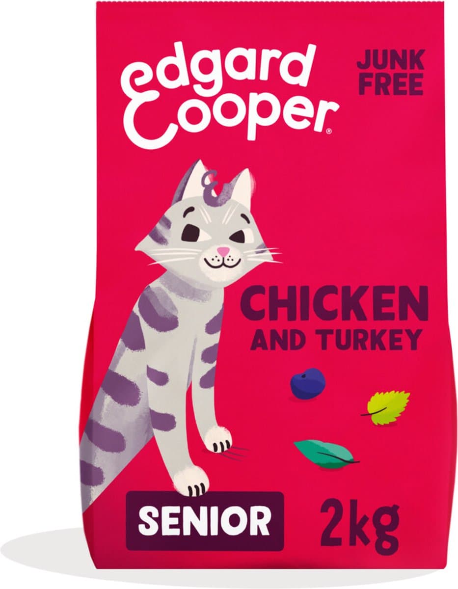 4x Edgard & Cooper Kattenvoer Senior Kip - Kalkoen 2 kg