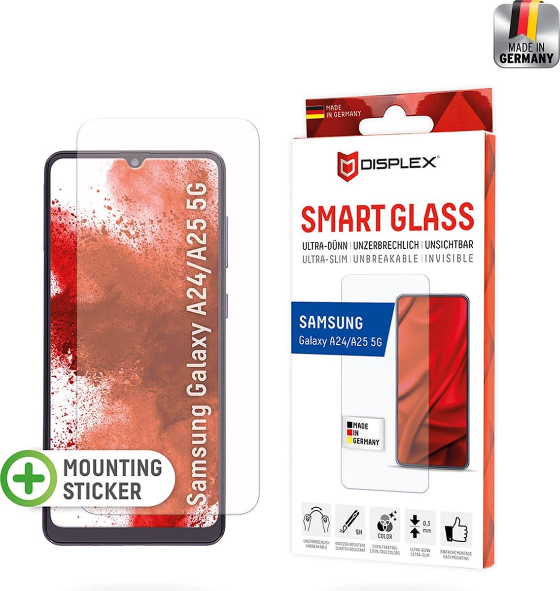 Displex Premium Smart Glass Screenprotector voor Samsung Galaxy A25 / A24 4G - Transparant