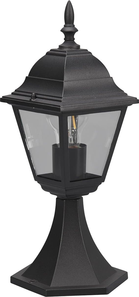 LED Tuinverlichting - Staand - Buitenlamp - Trion Zena Laag - E27 Fitting - Spatwaterdicht IP44 - Mat Zwart - Aluminium