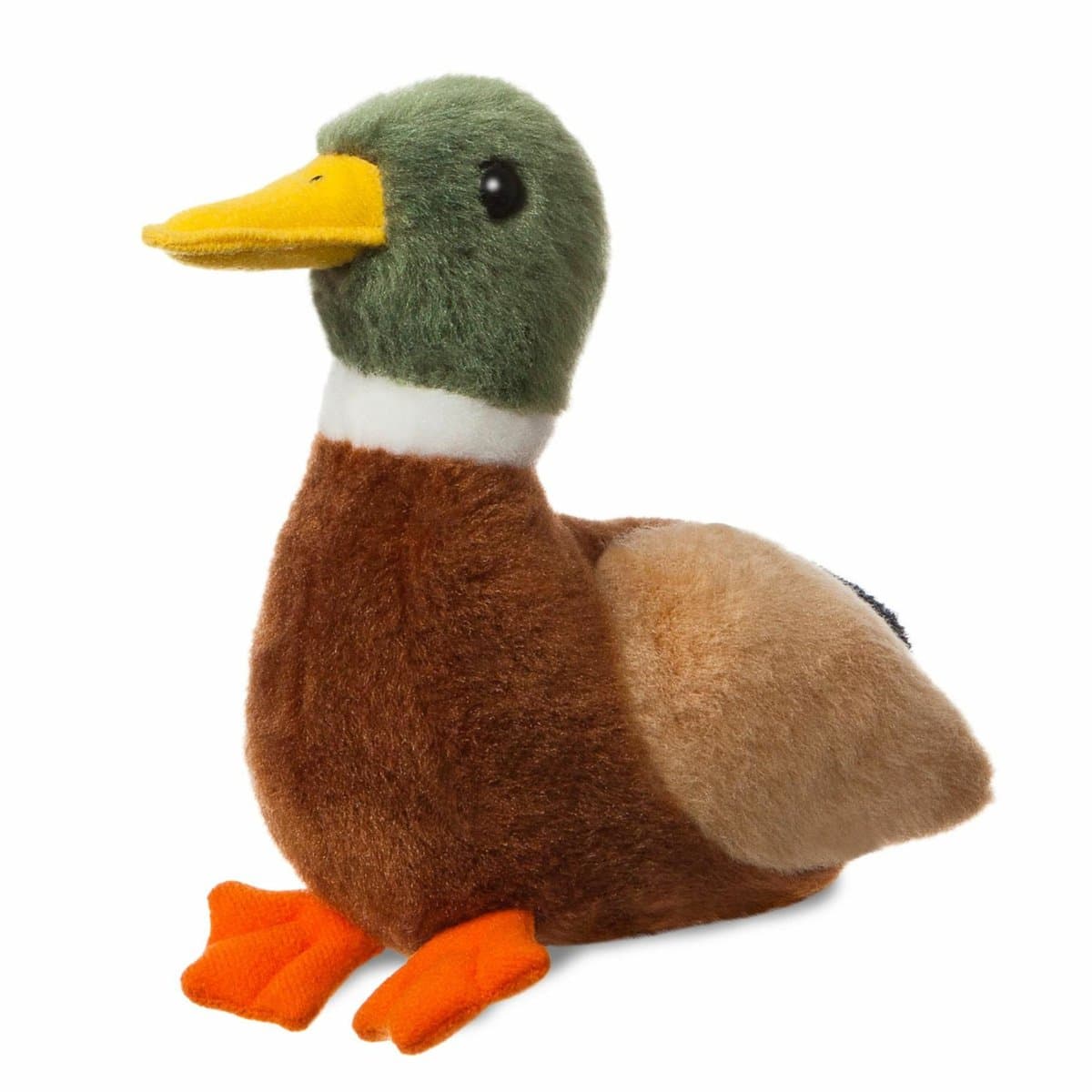Aurora Pluche eend/woerd vogel knuffel - 20 cm - eenden speelgoed knuffels