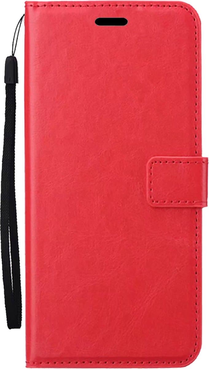 Hoesje Met Pasjeshouder - Geschikt voor Samsung Galaxy S25 - Luxe Bookcase Portemonee - Flip Case - Kunstleer Book Case - Flipcase - Book Cover - Walletcase - Portemonneehoes - Rood