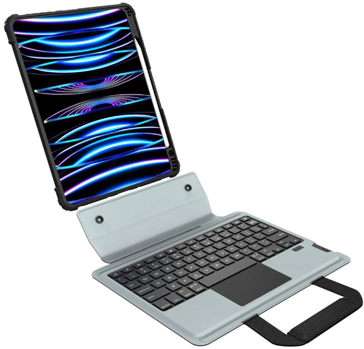 Nillkin, Verlichte toetsenbordhoes Geschikt voor Apple iPad Pro 12.9“ / Air 13” Schokbestendig met Touchpad, Zwart