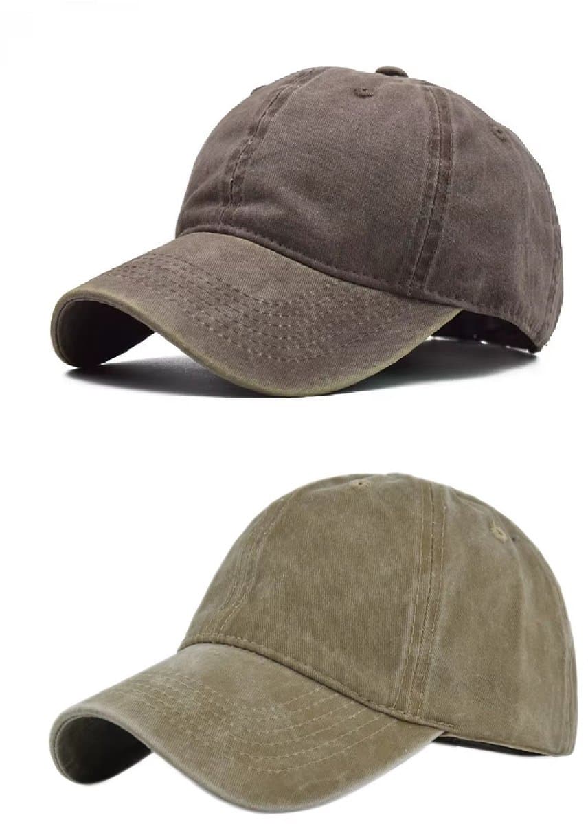 2 Stuks - Dames Pet Spijkerstof - Denim Baseball Cap - Beige en Bruin