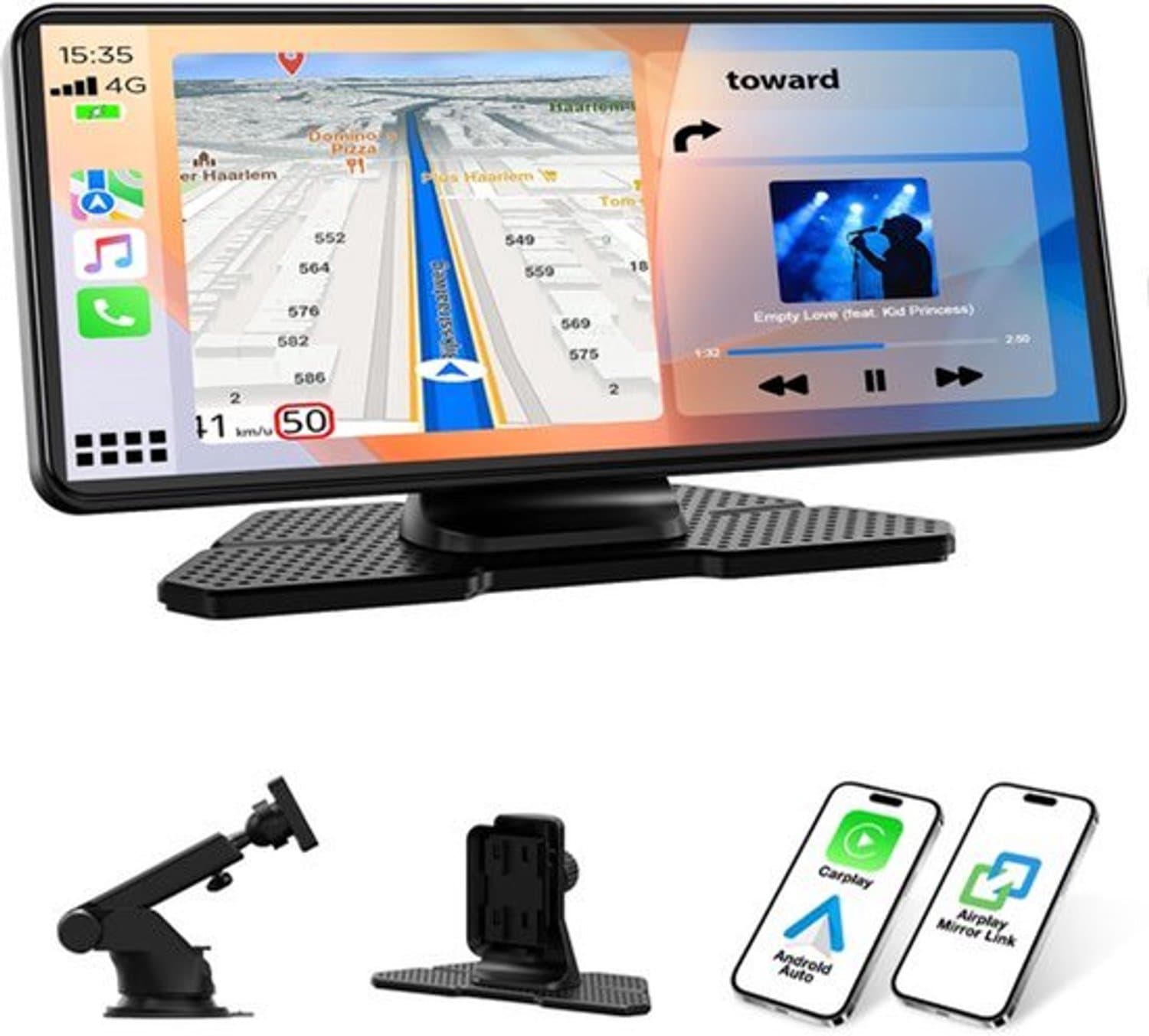 Bluetooth Ontvanger Draadloos - 6,86 Inch Touchscreen - Bluetooth 5.0 - Auto Multimedia - GPS Navigatie