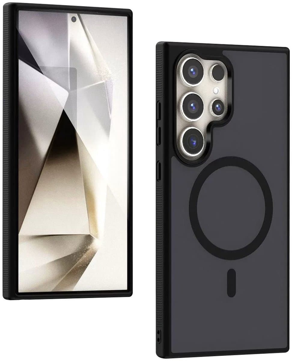 Trusmi CF40-69- Samsung Galaxy S25 - siliconen hoes geschikt voor Magsafe – ZwartTransparant, Slim Fit Beschermcase, Slank Design, Schokbestendig, Anti-Vingerafdruk en Krasbestendig