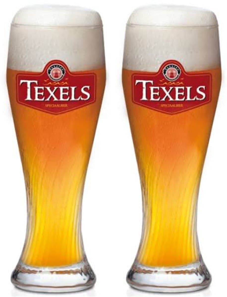 Texels Bierglazen Skuumkoppe 500 ml - Set van 2 bierglazen - Ideaal voor blondbier en speciaalbieren - Elegant ontwerp - Vaatwasserbestendig - Glas - Hoogte 230 mm - Glaswerk - Bierglazen