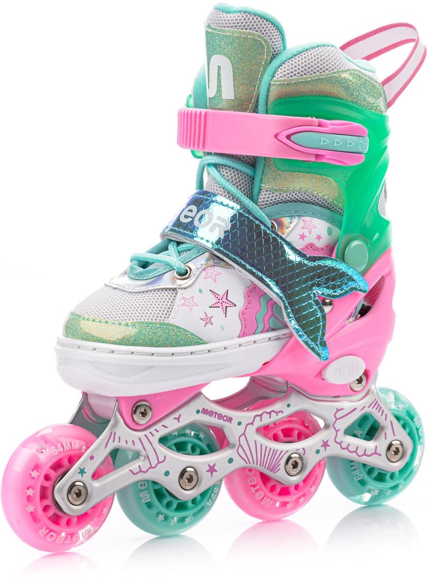 Meteor Mermaid - Skates Inline - Kinderen - Verstelbaar - roze - maat S 30-33