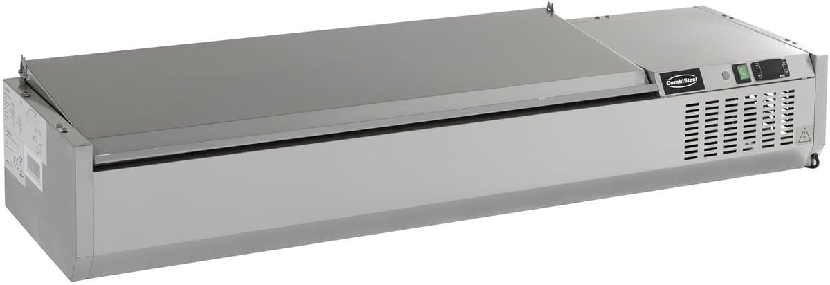 Combisteel Opzetkoelvitrine Met RVS Deksel - 5x 1/3 GN & 1x 1/2 GN - 1500x395x225mm