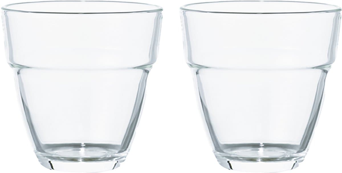 HARIO Stackable Glass Cups - Set van 2 - Stapelbare Glazen Kopjes - HSG-1624