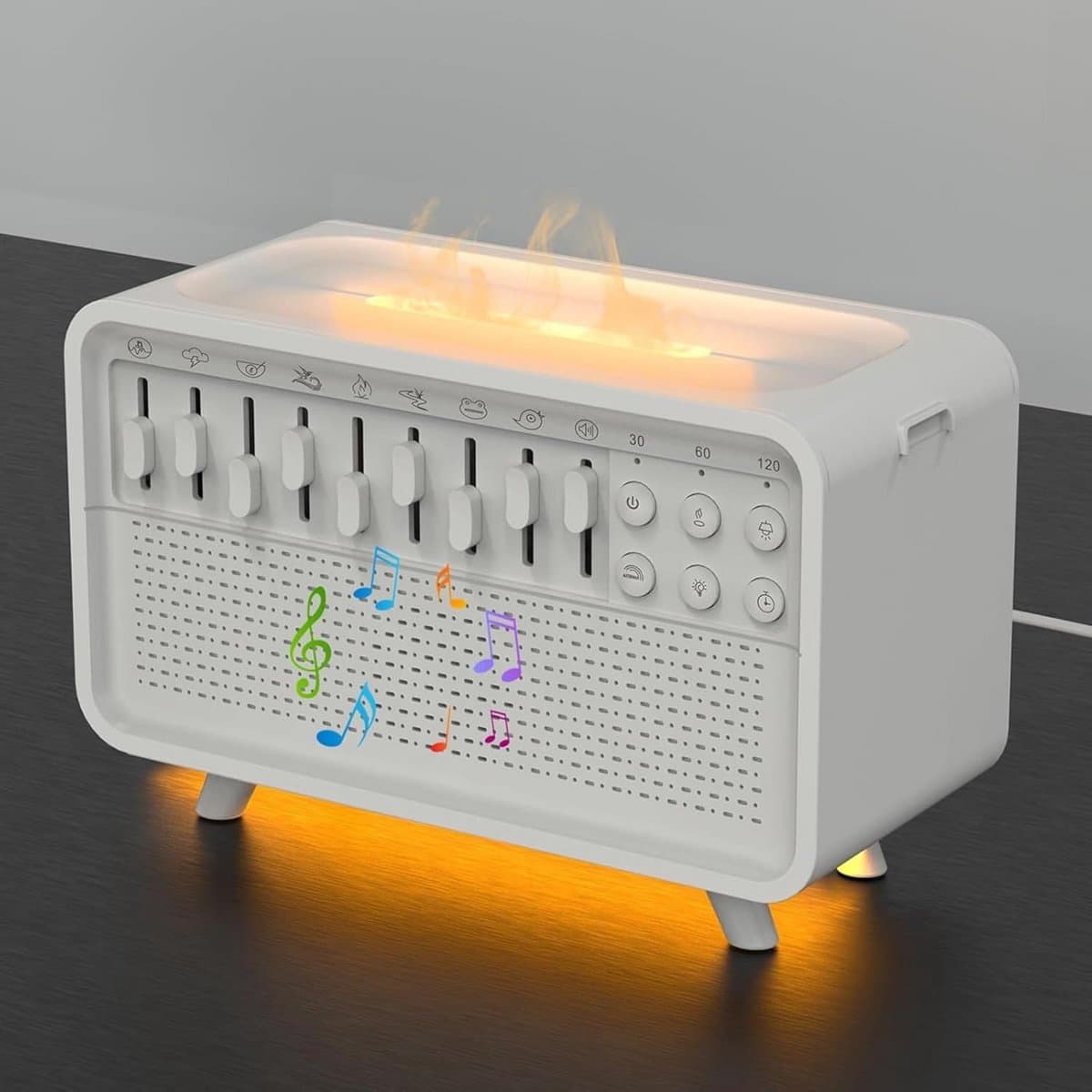 4-in-1 Slaapmachine: Witte Ruis, Luchtbevochtiger, Nachtlamp en Bluetooth Speaker