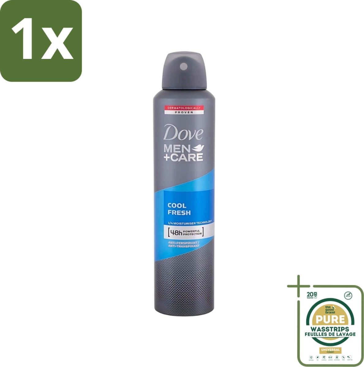 1 x Dove - Deodorant - Spray Men+Care Cool Fresh - Verfrissend en langdurige bescherming - 250 ml- Deodorant Spray - Mannelijke Geur - Langdurige Bescherming - Zweetgeur - Huidverzorging