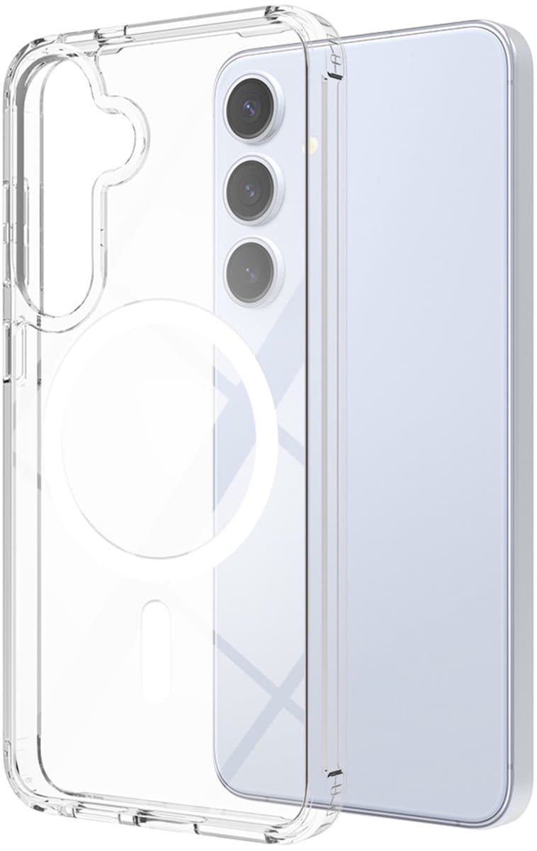 Trusmi CF40-72- Samsung Galaxy S25 Plus- siliconen hoes inclusief Magsafe – Wit Transparant, Slim Fit Beschermcase, Slank Design, Schokbestendig, Anti-Vingerafdruk en Krasbestendig