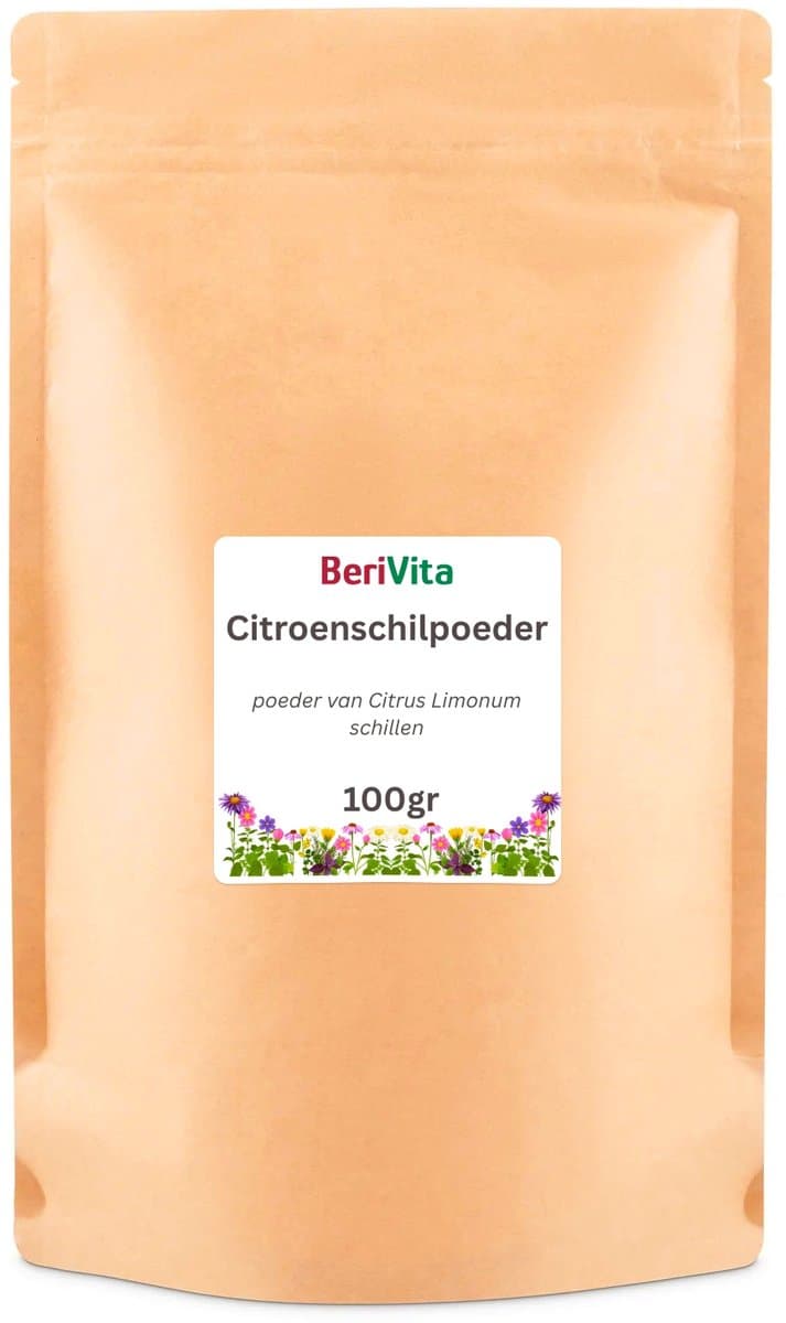 Citroenschil Poeder 100gr - Puur Poeder van Citroen schillen - Voor Gezichtsmasker of Lichaamspakking