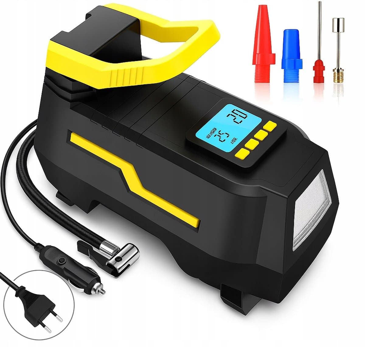 12V/230V autocompressor 10,5 bar elektrische pomp LED