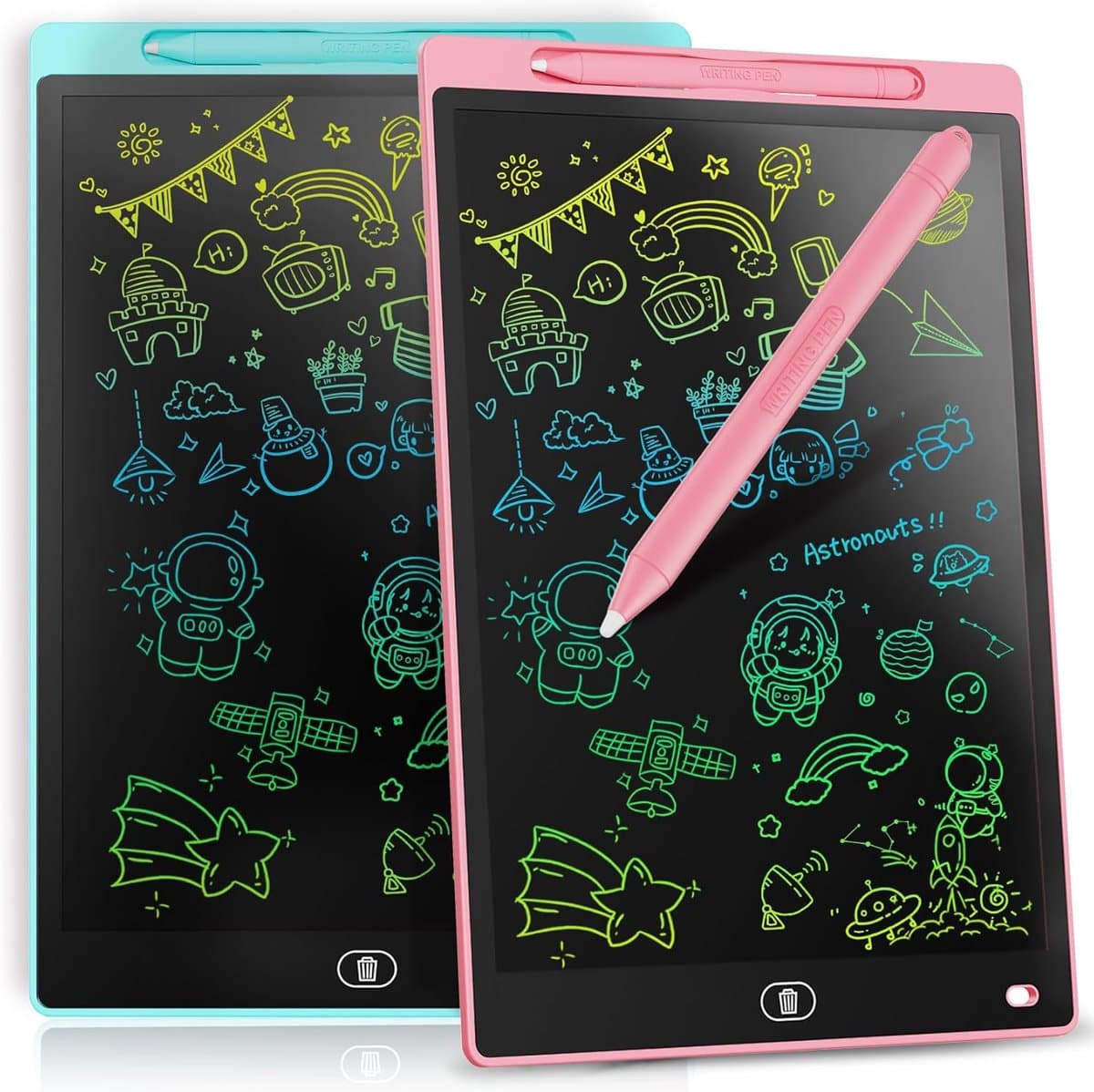 Tekentablet - Tekentablet kinderen - LCD-tekentablet voor kinderen - Kleurenschermschrijftablet - Leren - Educatie - Kerstsokvulling - Kindercadeau - 8,5 inch - Leeftijd 3-12 - 2 stuks