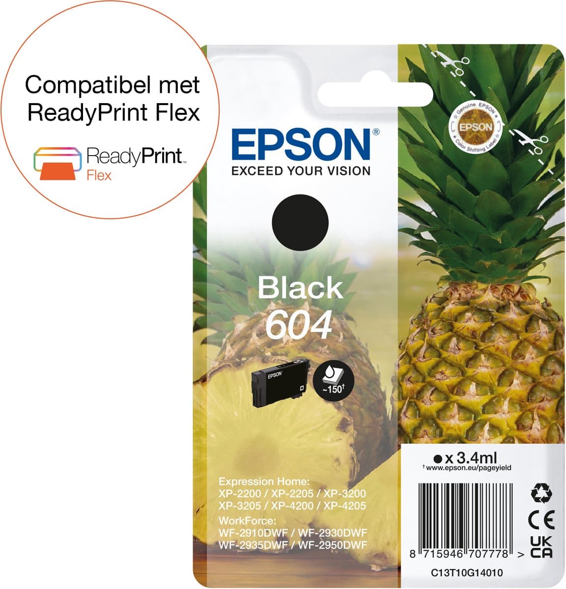 Epson 604 inktcartridge, origineel zwart, 1 stuk
