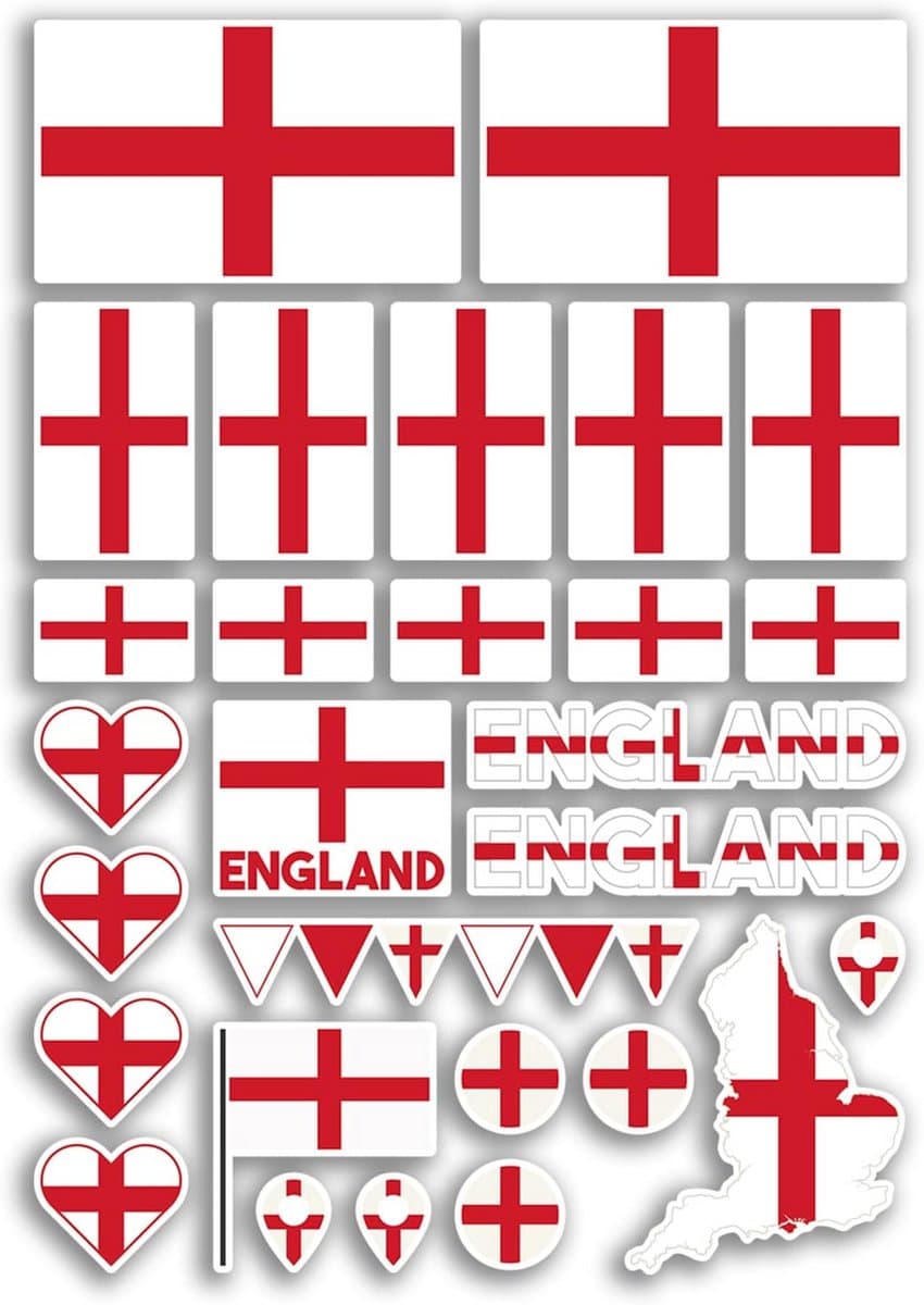 A4 Stickervel met Engelse Vlaggen van Vinyl voor Knutselen en Decoratie