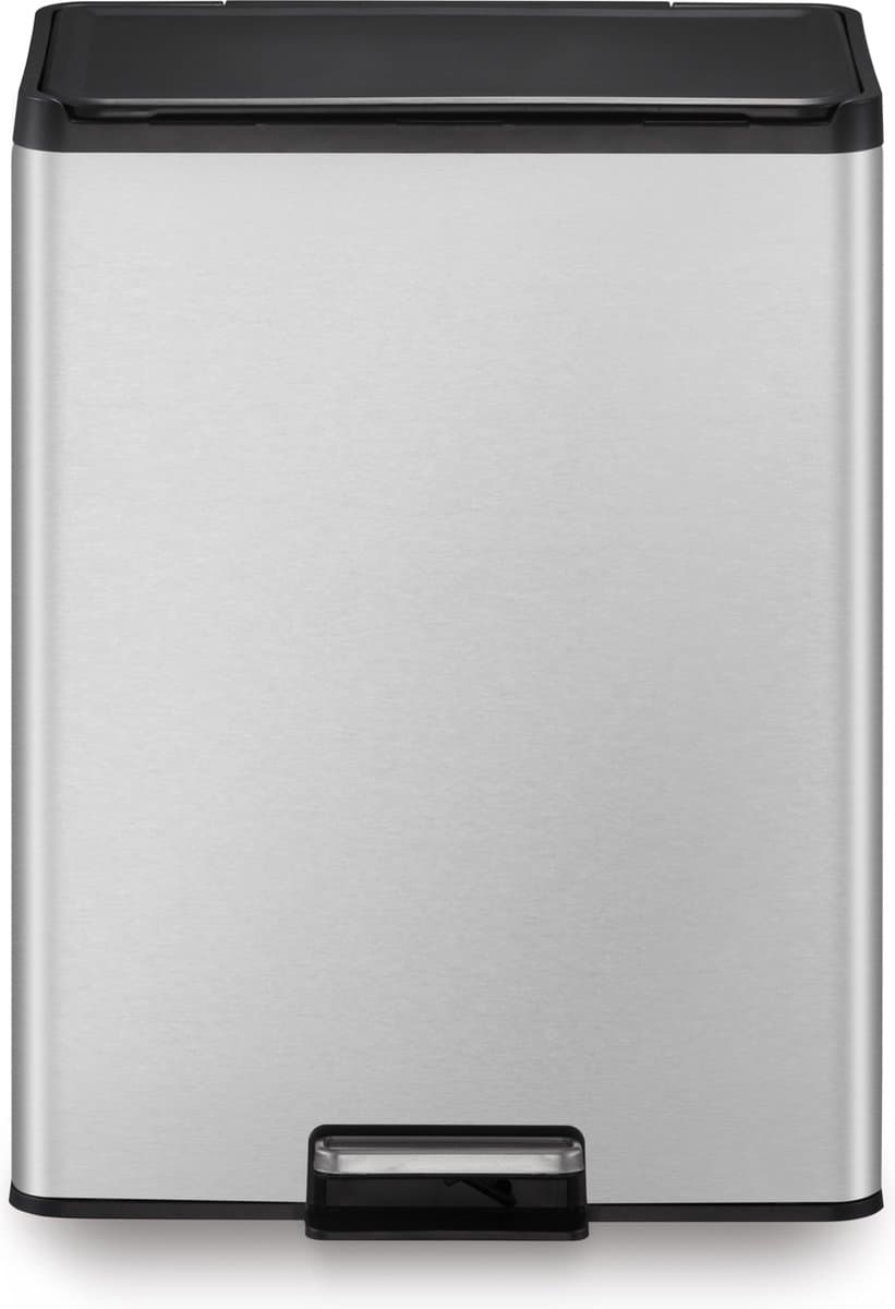 EKO - Essential Recycler pedaalemmer 20+20 liter - Stainless steel - mat RVS - Prullenbak