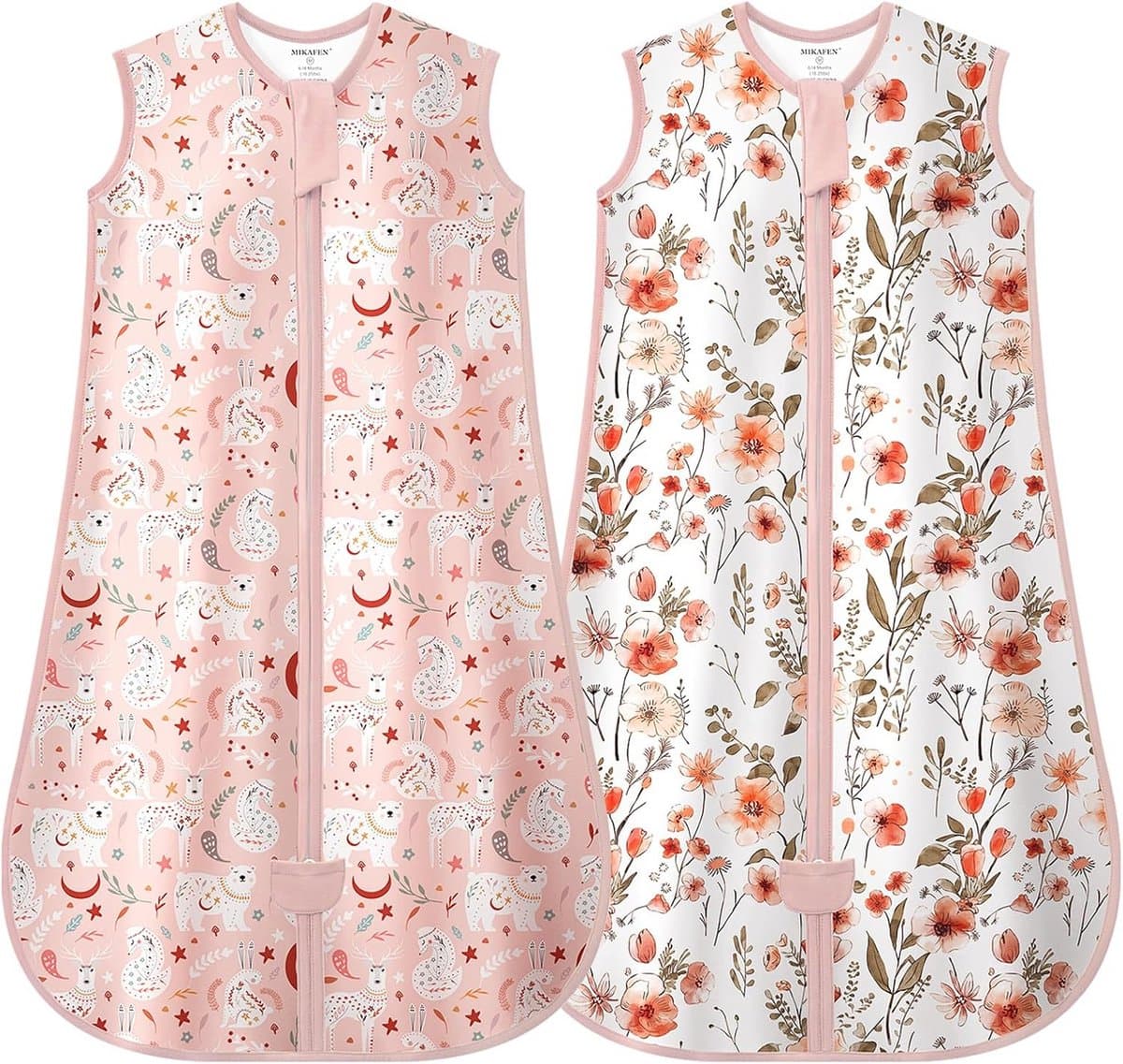 2-pack Baby Slaapzak Zomer 0.5 Tog Biologisch Katoen Unisex 0-6 Maanden