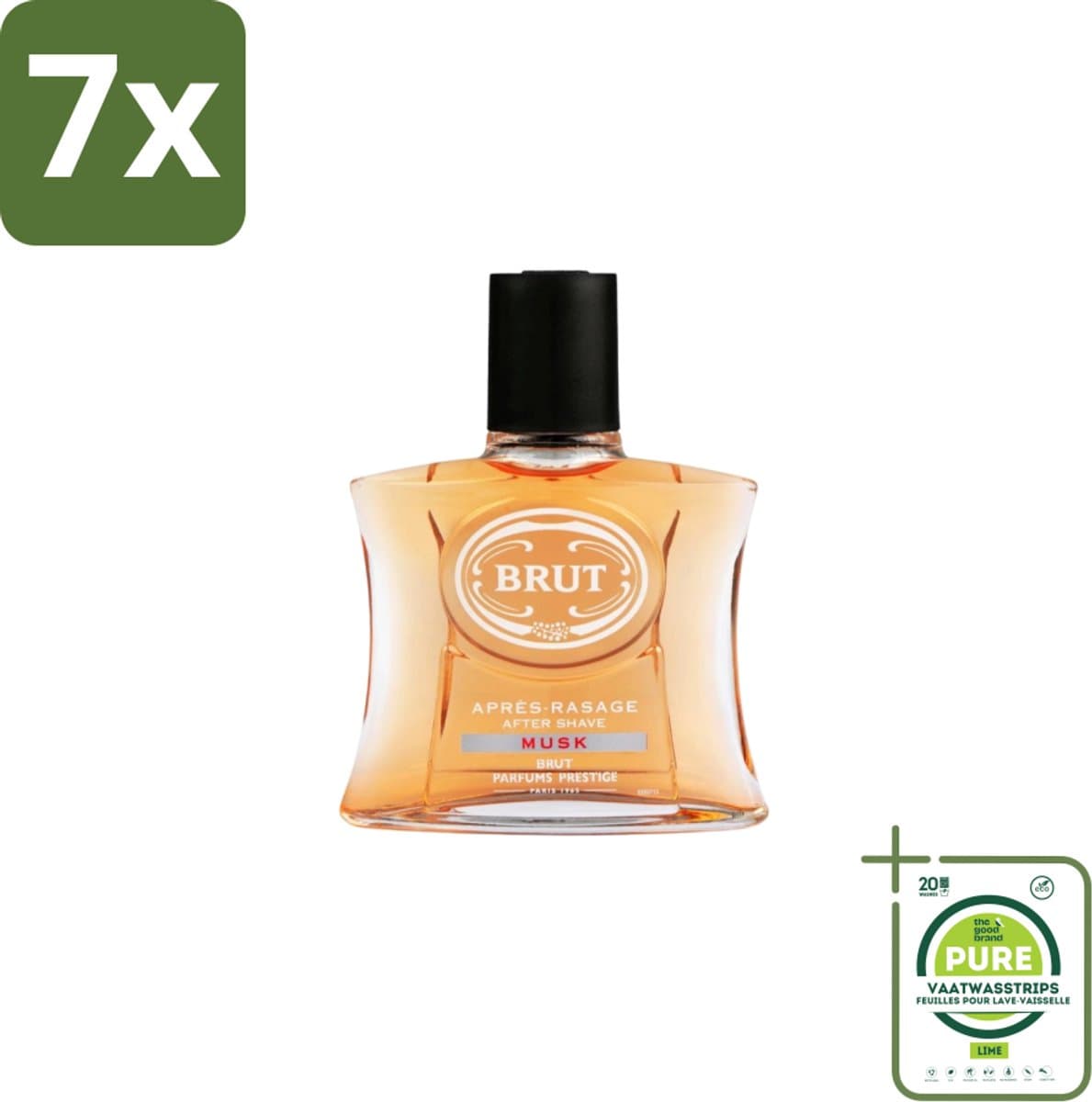 7 x Brut – Aftershave Lotion – Musk – 100 ml - Grootverpakking - Aftershave - Aftershave Musk - Aftershave Voor Mannen - Herenverzorging - Geur Na Het Scheren