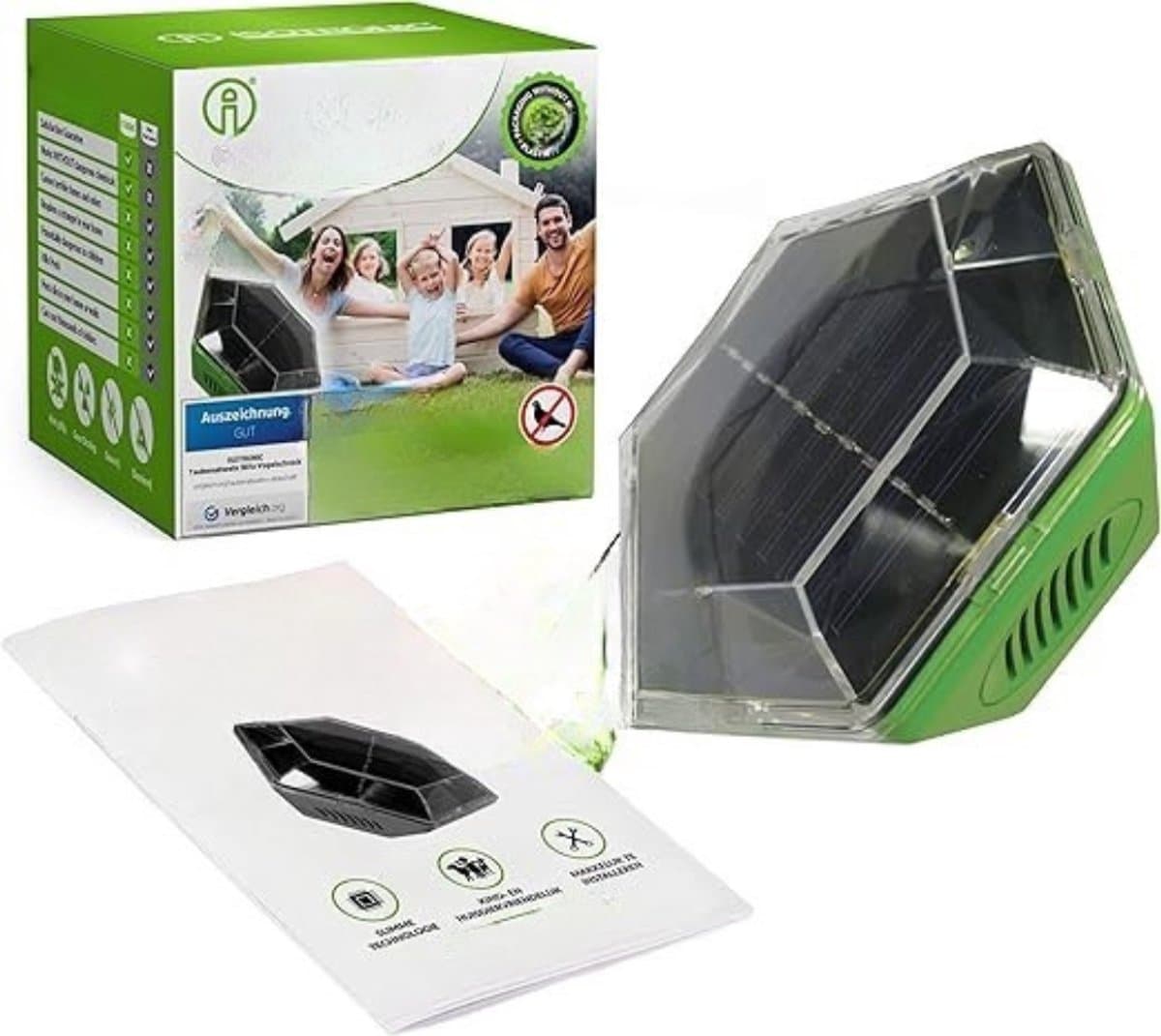 MIRA® Duivenverjager Ultrasoon Geluid – Vogelverjager – Kraaien & Duiven Verjager – Groen - 12cm x 7cm x 4cm