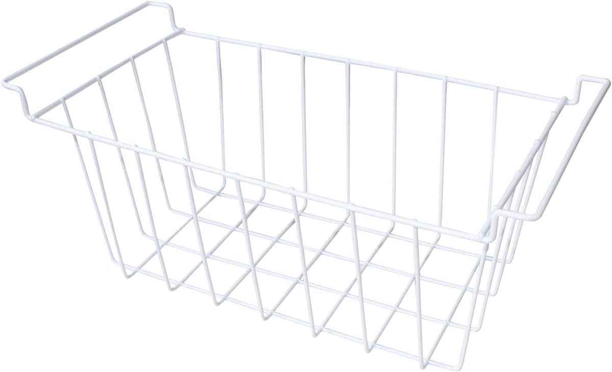 Opbergmand Vriezer - Draadmand Koelkast - Keuken Organiseren - Robuust Metaalontwerp - 31x17x22 cm - Wit