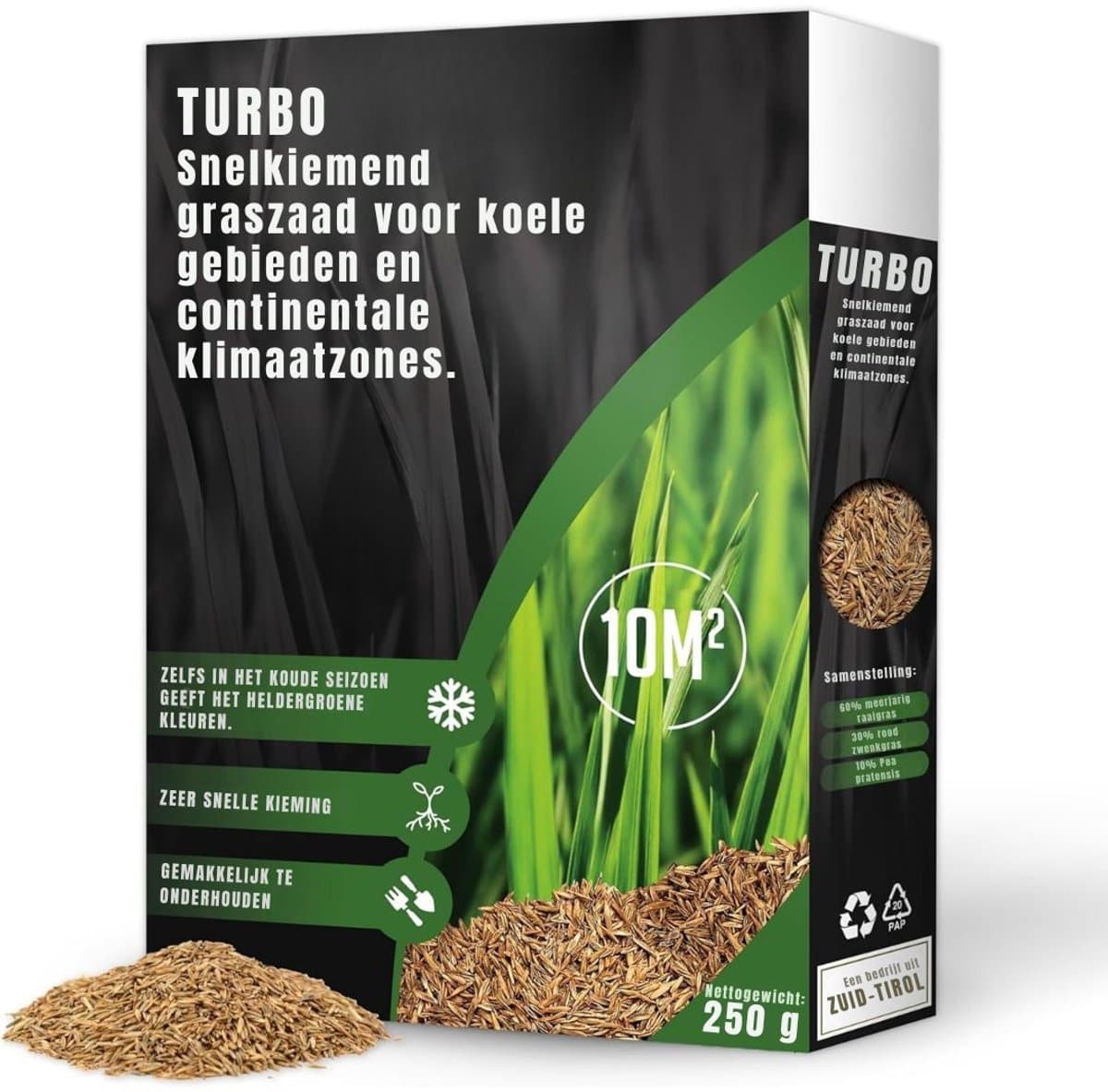 DnA® Graszaad - Graszaad Herstel - Graszaad Schaduw - Graszaad Speelgazon - Helder groen - 10cm x 10cm x 10cm