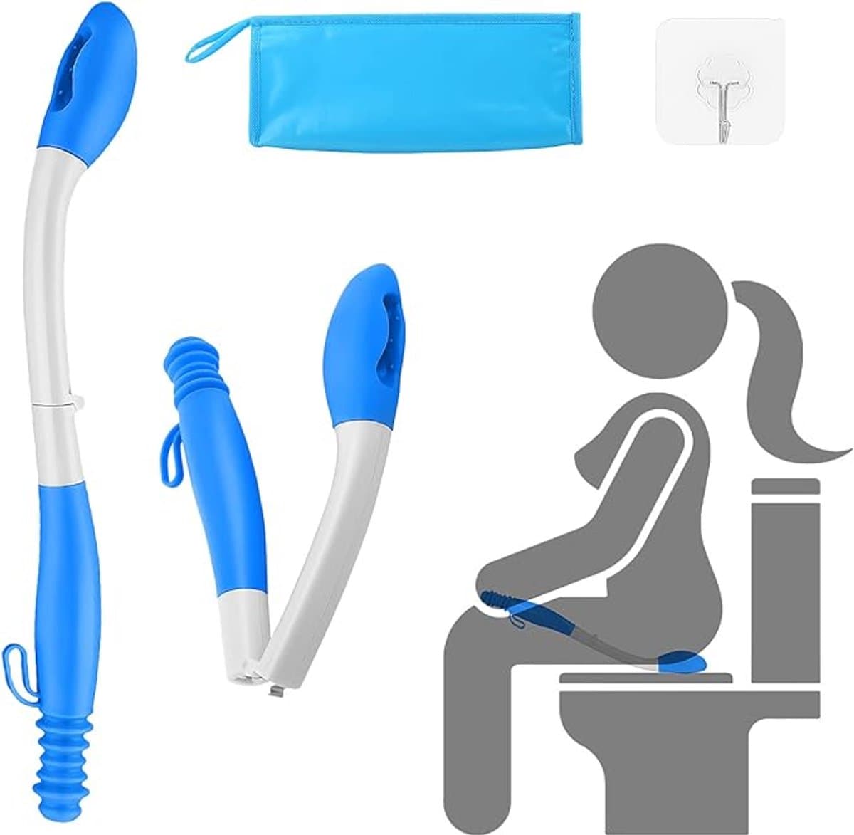 Afveeghulp Billen - Afveeghulp Toilet - Veeghulp Toiletpapier Badkamer Hulpmiddelen - Hulpmiddelen voor Ouderen - Toilethulp - 40 cm