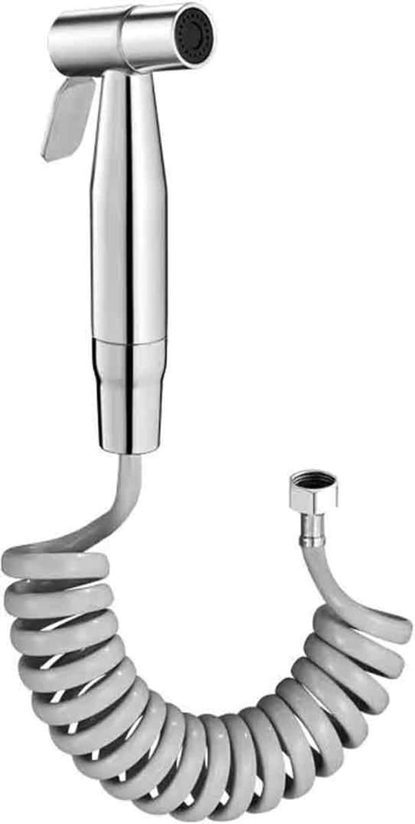 Handheld Bidet - Toilet Sprayer - 40–200 cm Telescopische Slang - 1 stuk - Zilverkleurig