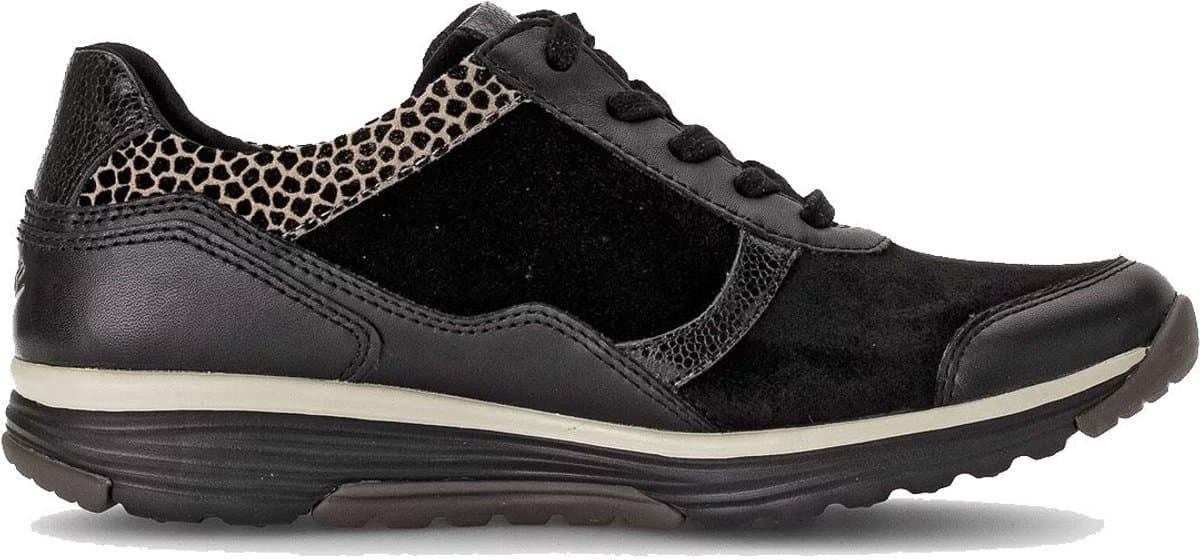 Gabor rollingsoft sensitive 76.977.67 - dames rollende wandelsneaker - Zwart - maat 42 (EU) 8 (UK)