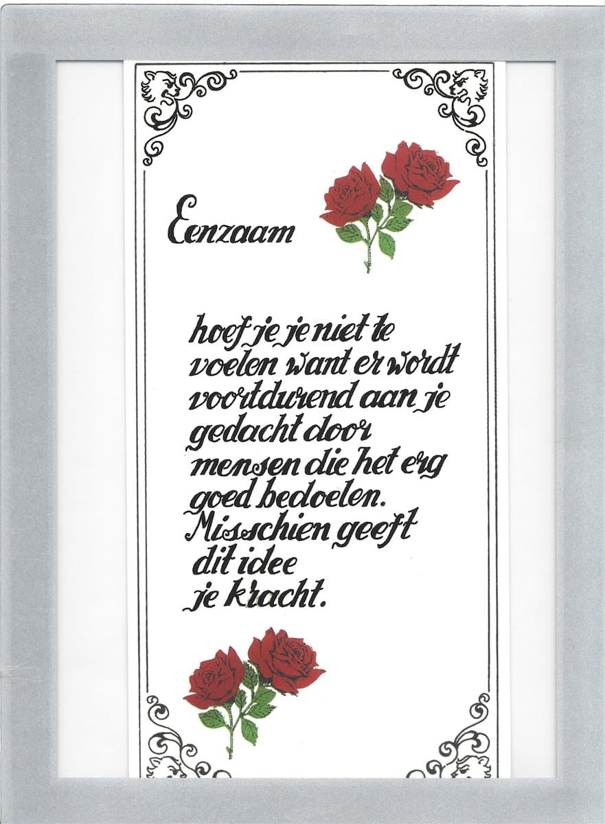 Gedicht Eenzaam in Passepartout