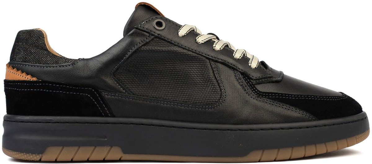 Bufflox paris sneakers heren zwart leer