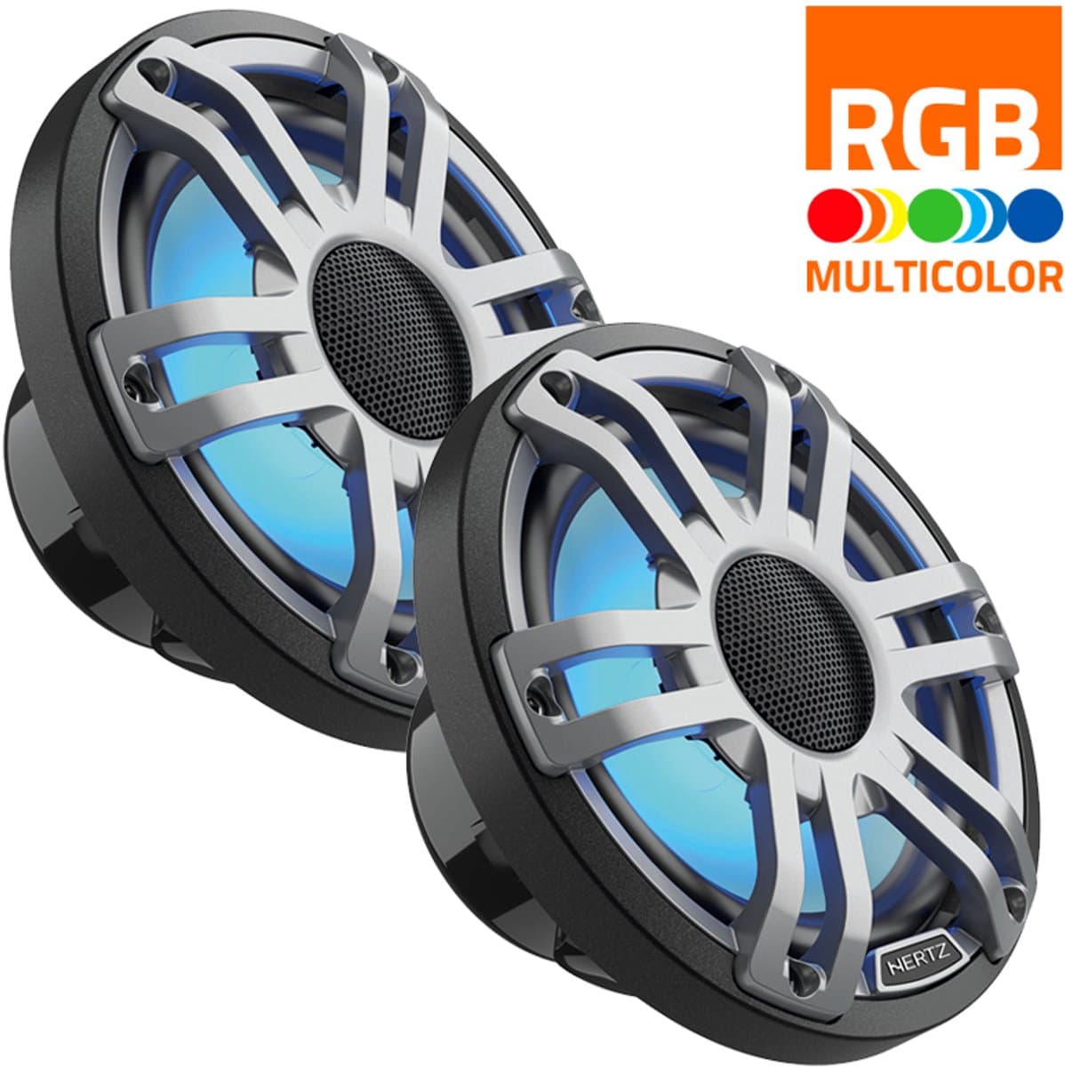 Hertz HMX 8 S-LD-G - 8" Marine Sport high performance coax speakers wit RGB LED, set van 2