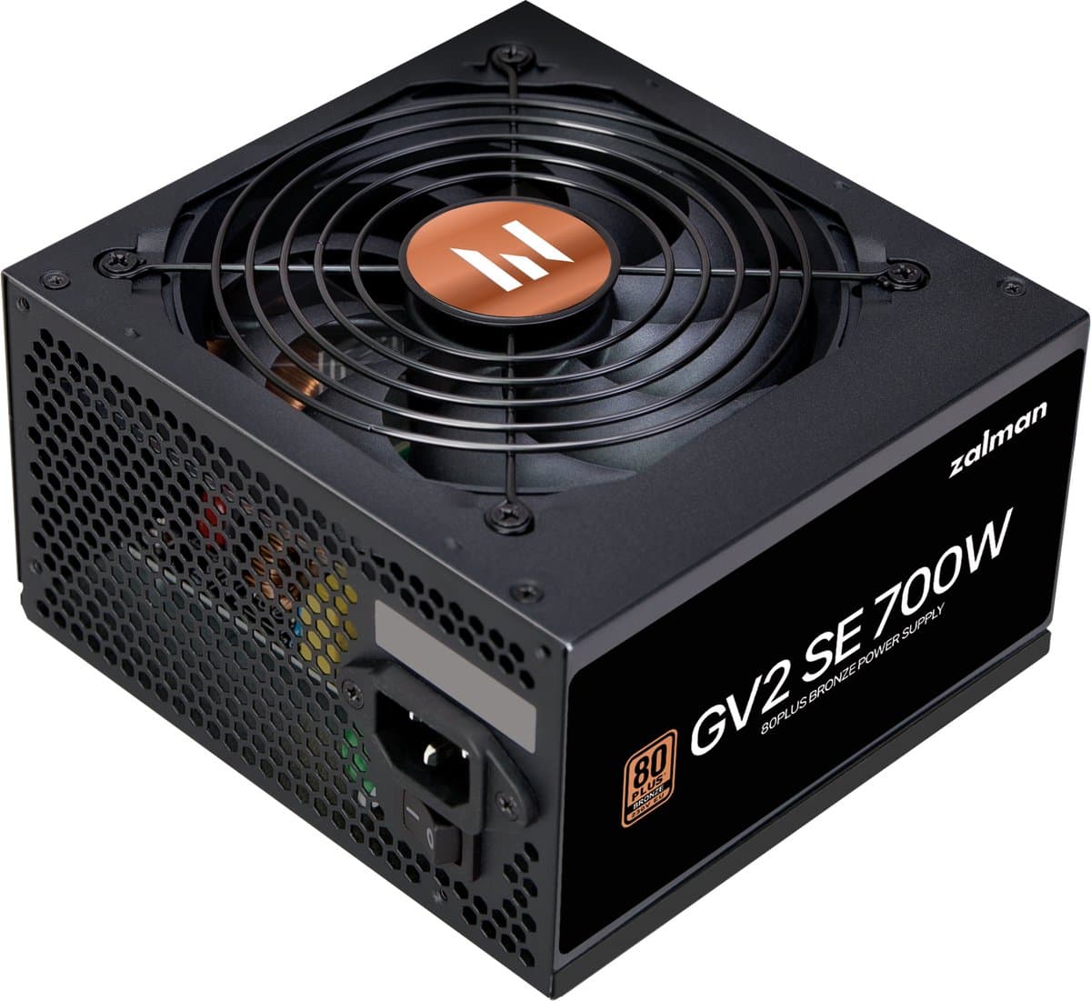 Zalman ZM700-GV2SE GV2SE 700W PSU 80 Plus Bronze ATX 12V v2.52, Active PFC, 88% efficiëntie, HDB 120mm fan, OCP/OTP/OPP/OVP/UVP/SCP, CE, RoHS, Dual PCIe kabels