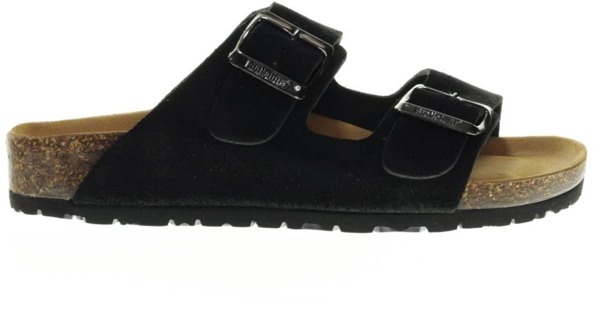 Bionaturo Zwarte Nubuck Tweeband Slipper maat 45