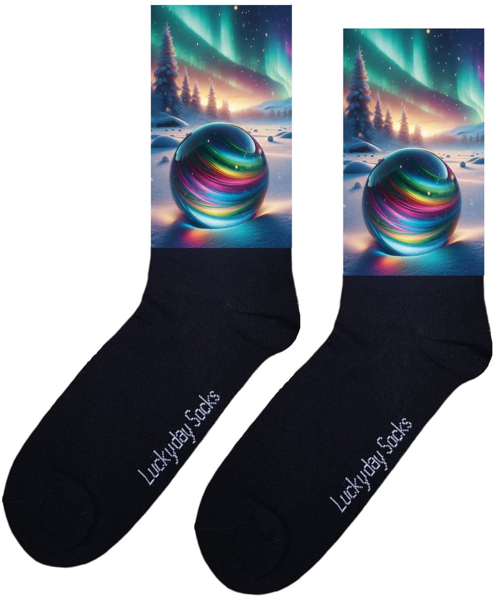 LuckyDay Socks - Knikker sokken - Sneeuw - Verjaardag cadeau vrouw en man - Vrolijke sokken - Valentijns cadeau - Kerst sokken - Grappige sokken - Leuke dames en heren sokken - Moederdag - Vaderdag - Socks maken Happy - Maat 37-44