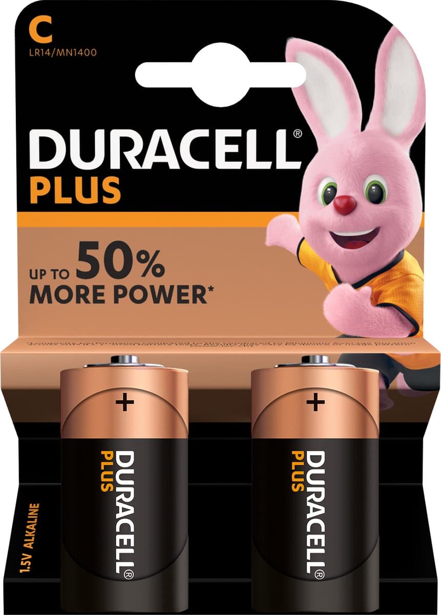Duracell C Plus Power Alkaline Batterijen - 2 stuks