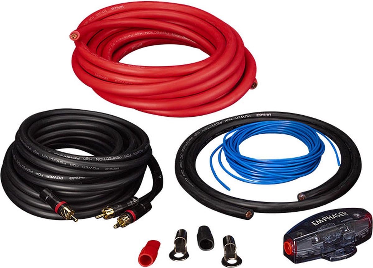 Emphaser ESP-RP20 - Audiokabel - 20mm2 OFC kabelset - Versterker stroomkabelset - 100% koper