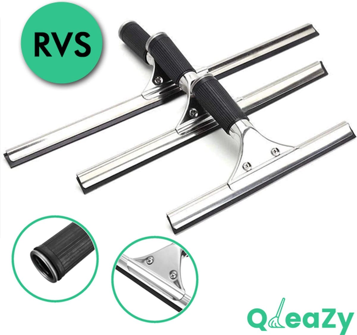 Professionele Raamwisser 45 cm (groot) wisser van rvs met natuurrubber Vensterwisser Raamtrekker